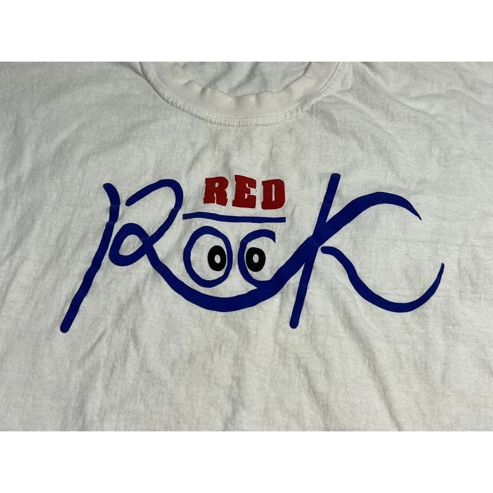 Vintage Graphic‎ Tee Red Rock T-Shirt Long Sleeve Single Stitch Size XL Boxy